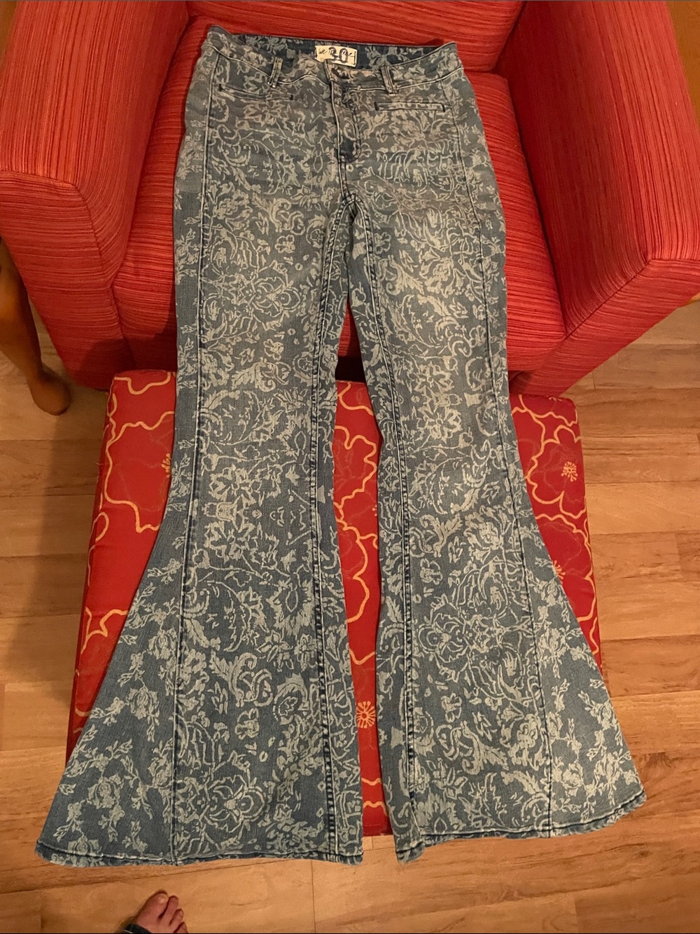 Blue Floral Wide-Leg Pants - Women